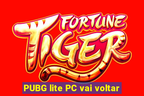 PUBG lite PC vai voltar